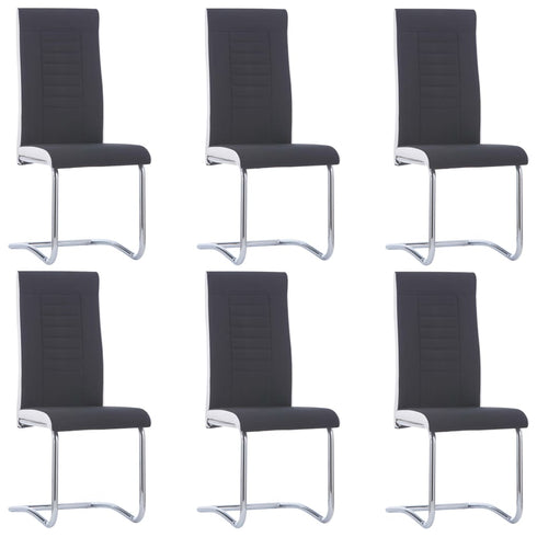Swen Studio - Cantilever Dining Chairs 6 pcs Black Fabric
