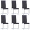Swen Studio - Cantilever Dining Chairs 6 pcs Black Fabric