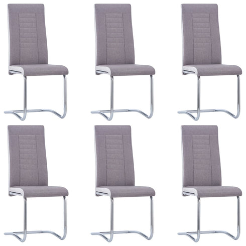 Swen Studio - Cantilever Dining Chairs 6 pcs Taupe Fabric