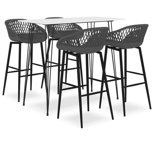 Swen Studio - 5 Piece Bar Set White and Grey