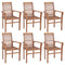 Swen Studio - 3072944 Stacking Dining Chairs 6 pcs Solid Teak Wood (44664+44665)