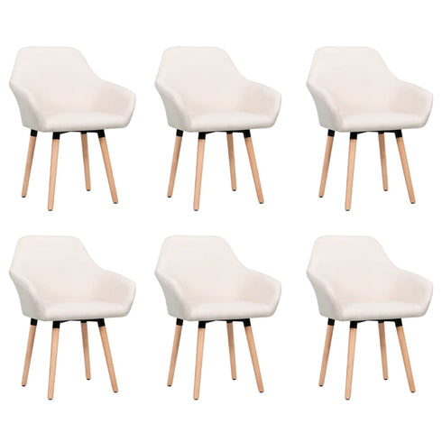 Swen Studio - Dining Chairs 6 pcs Cream Fabric (UK/IE/FI/NO only) (3x331493)