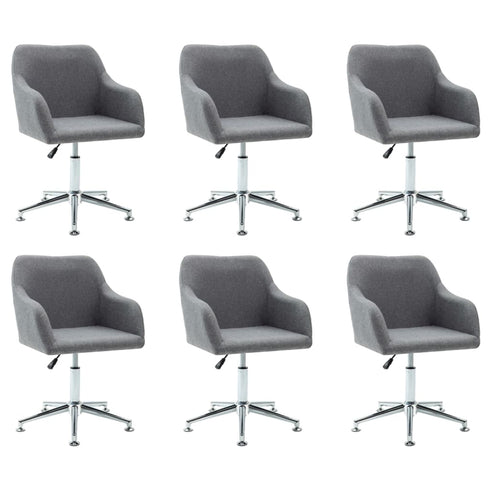 Swen Studio - Swivel Dining Chairs 6 pcs Light Grey Fabric (UK/IE/FI/NO only) (6x331498)