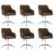 Swen Studio - Swivel Dining Chairs 6 pcs Brown Fabric (UK/IE/FI/NO only) (6x331501)