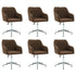 Swen Studio - Swivel Dining Chairs 6 pcs Brown Fabric (UK/IE/FI/NO only) (6x331501)