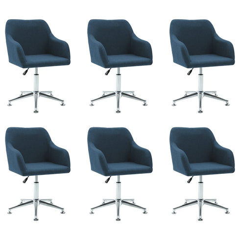 Swen Studio - Swivel Dining Chairs 6 pcs Blue Fabric (UK/IE/FI/NO only) (6x331502)