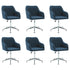 Swen Studio - Swivel Dining Chairs 6 pcs Blue Fabric (UK/IE/FI/NO only) (6x331502)