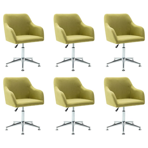 Swen Studio - Swivel Dining Chairs 6 pcs Green Fabric (UK/IE/FI/NO only) (6x331503)