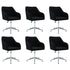 Swen Studio - Swivel Dining Chairs 6 pcs Black Fabric (UK/IE/FI/NO only) (6x331504)