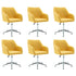 Swen Studio - Swivel Dining Chairs 6 pcs Yellow Fabric (UK/IE/FI/NO only) (6x331505)