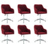 Swen Studio - Swivel Dining Chairs 6 pcs Wine Red Fabric (UK/IE/FI/NO only) (6x331506)
