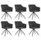 Swen Studio - Swivel Dining Chairs 6 pcs Dark Grey Fabric (UK/IE/FI/NO only) (3x331509)