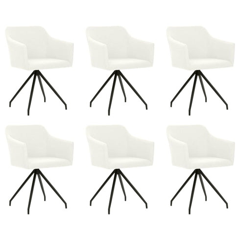 Swen Studio - Swivel Dining Chairs 6 pcs Cream Fabric (UK/IE/FI/NO only) (3x331510)