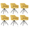 Swen Studio - Swivel Dining Chairs 6 pcs Mustard Yellow Fabric (UK/IE/FI/NO only) (3x331513)