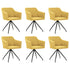 Swen Studio - Swivel Dining Chairs 6 pcs Mustard Yellow Fabric (UK/IE/FI/NO only) (3x331513)