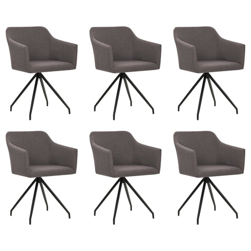 Swen Studio - Swivel Dining Chairs 6 pcs Taupe Fabric (UK/IE/FI/NO only) (3x331515)