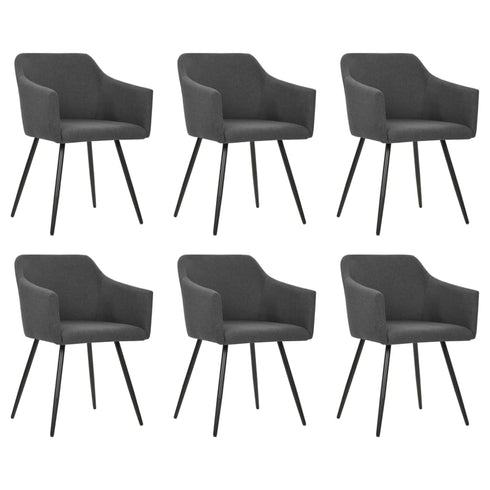 Swen Studio - Dining Chairs 6 pcs Dark Grey Fabric (UK/IE/FI/NO only) (3x331517)