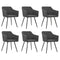 Swen Studio - Dining Chairs 6 pcs Dark Grey Fabric (UK/IE/FI/NO only) (3x331517)