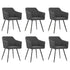Swen Studio - Dining Chairs 6 pcs Dark Grey Fabric (UK/IE/FI/NO only) (3x331517)