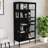 Lady Jillian - Display Cabinet Black 90x40x180 cm Steel and Tempered Glass