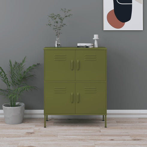 Lady Jillian - Storage Cabinet Olive Green 80x35x101,5 cm Steel - Model 1