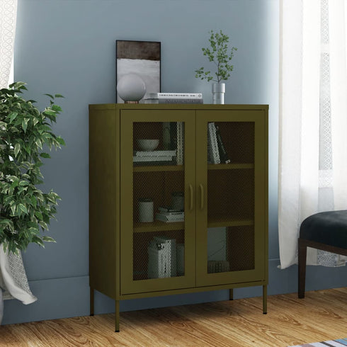 Lady Jillian - Storage Cabinet Olive Green 80x35x101,5 cm Steel - Model 4