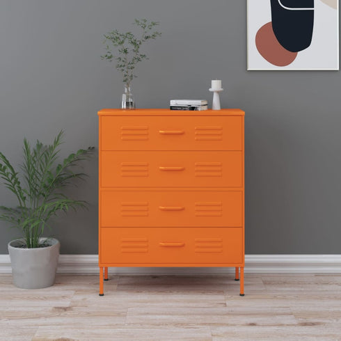 Lady Jillian - Chest of Drawers Orange 80x35x101,5 cm Steel