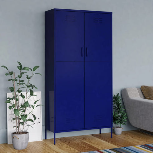 Lady Jillian - Wardrobe Navy Blue 90x50x180 cm Steel