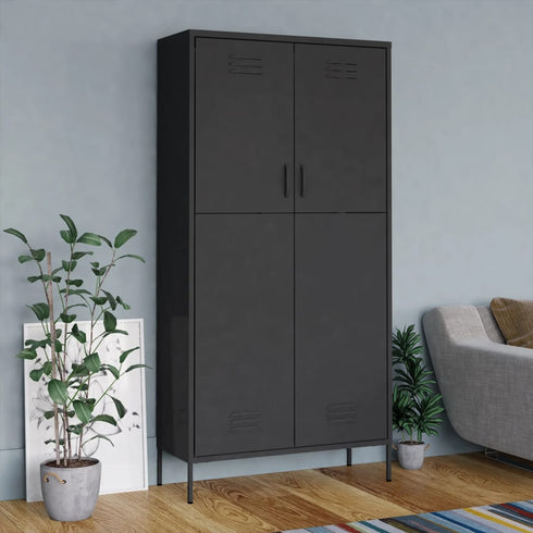 Lady Jillian - Wardrobe Anthracite 90x50x180 cm Steel