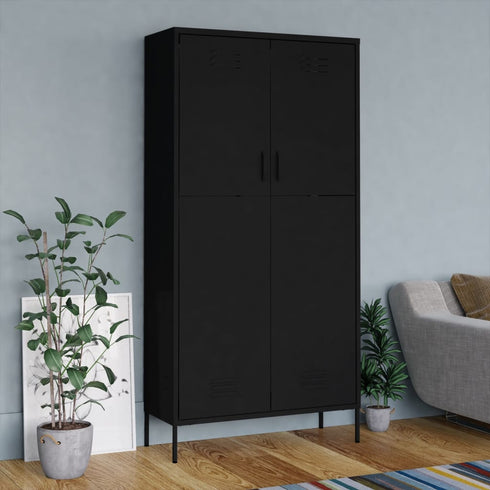 Lady Jillian - Wardrobe Black 90x50x180 cm Steel