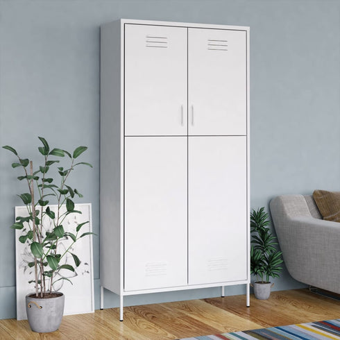 Lady Jillian - Wardrobe White 90x50x180 cm Steel