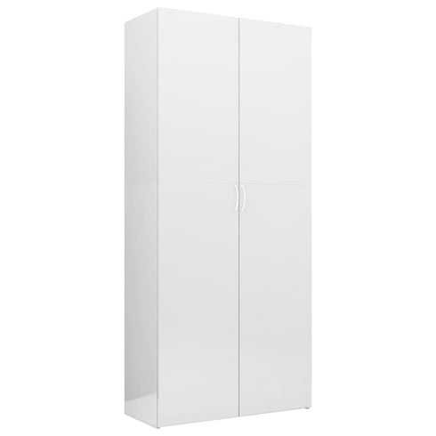 Swen Studio - Storage Cabinet High Gloss White 80x35.5x180 cm Chipboard