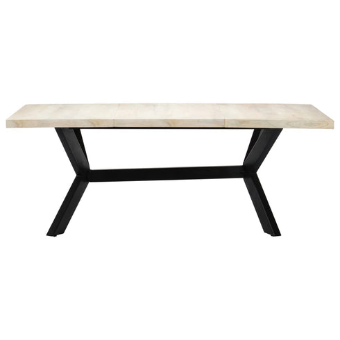 Rustika Rowe - Dining Table White 200x100x75 cm Solid Mango Wood