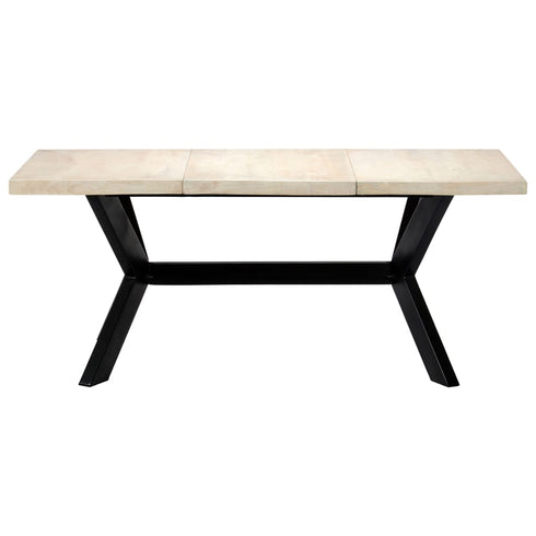 Rustika Rowe - Dining Table White 180x90x75 cm Solid Mango Wood