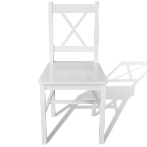 Maison Madeleine - Dining Chairs 6 pcs White Pinewood