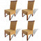 Swen Studio - Dining Chairs 4 pcs Brown Natural Rattan