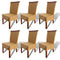 Swen Studio - Dining Chairs 6 pcs Brown Natural Rattan