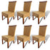 Swen Studio - Dining Chairs 6 pcs Brown Natural Rattan