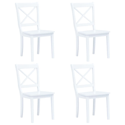 Maison Madeleine - 5 Piece Dining Set Solid Rubber Wood White