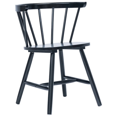 Maison Madeleine - Dining Chairs 6 pcs Black Solid Rubber Wood