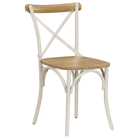 Swen Studio - Cross Chairs 6 pcs White Solid Mango Wood