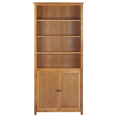 Maison Madeleine - Bookcase with 2 Doors 90x30x200 cm Solid Oak Wood