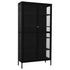 Lady Jillian - Display Cabinet Black 90x40x180 cm Steel and Tempered Glass