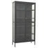 Lady Jillian - Display Cabinet Anthracite 90x40x180 cm Steel and Tempered Glass