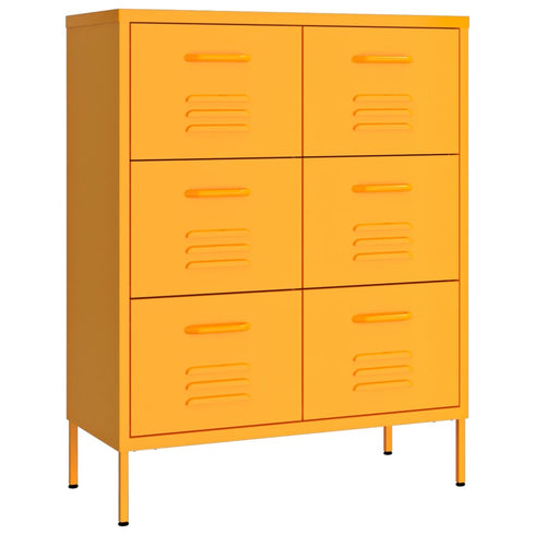 Lady Jillian - Drawer Cabinet Mustard Yellow 80x35x101,5 cm Steel
