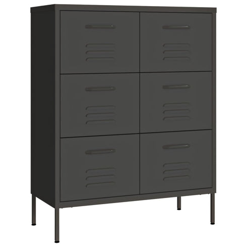 Lady Jillian - Drawer Cabinet Anthracite 80x35x101,5 cm Steel