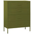 Lady Jillian - Chest of Drawers Olive Green 80x35x101,5 cm Steel
