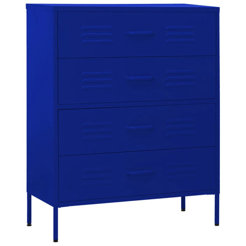 Lady Jillian - Chest of Drawers Navy Blue 80x35x101,5 cm Steel