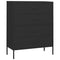 Lady Jillian - Chest of Drawers Black 80x35x101,5 cm Steel