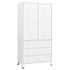 Lady Jillian - Industrial Wardrobe White 90x50x180 cm Metal